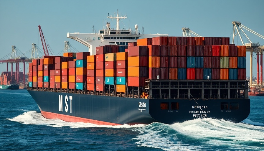 Massive cargo ship at port representing global shipping emissions agreement.