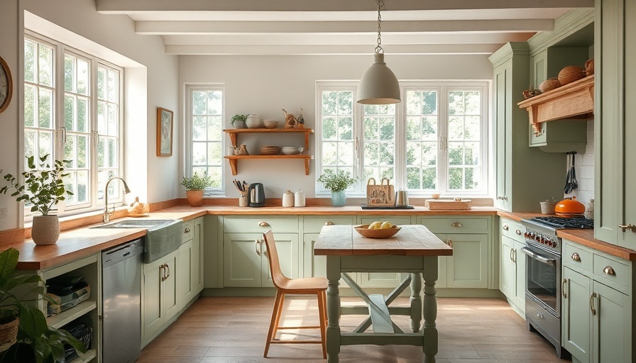 English country kitchens with green cabinets and natural light.