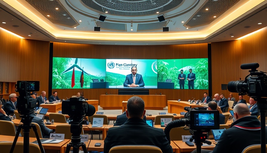 Clean energy future discussion in high-level conference room.