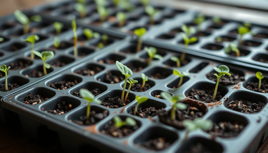 Egg cartons with seedlings illustrating how to start seeds indoors.