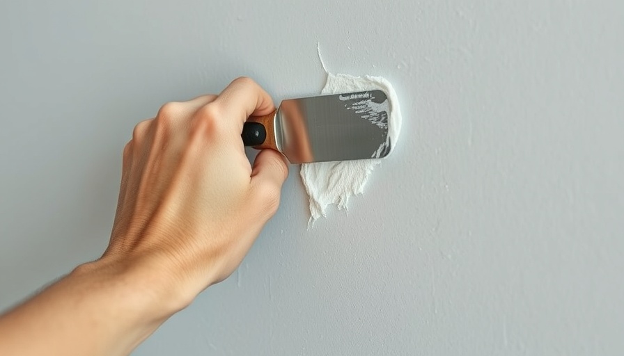 Fixing a hole in drywall using a putty knife and spackling.