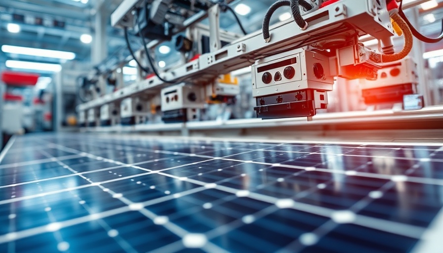 High-tech solar panel manufacturing line highlighting clean energy jobs.