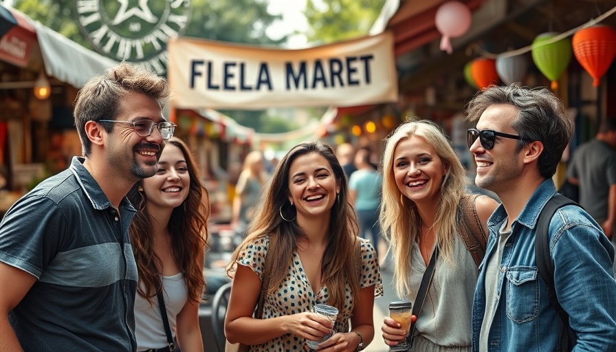 Flea Market Adventures with Friends in a lively outdoor setting.