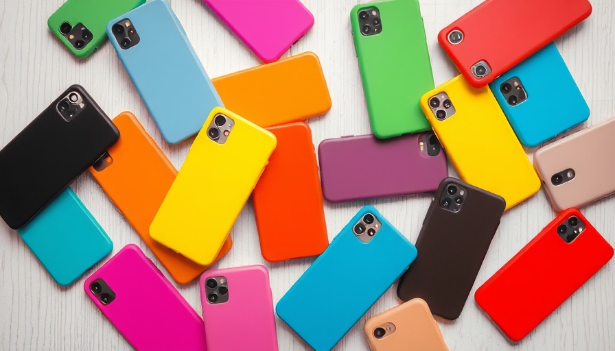 Colorful phone cases on a wooden surface highlighting importance in 2025.