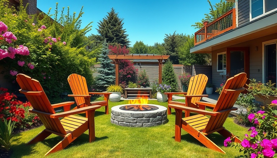 Backyard with fire pit and garden, affordable updates for California homes