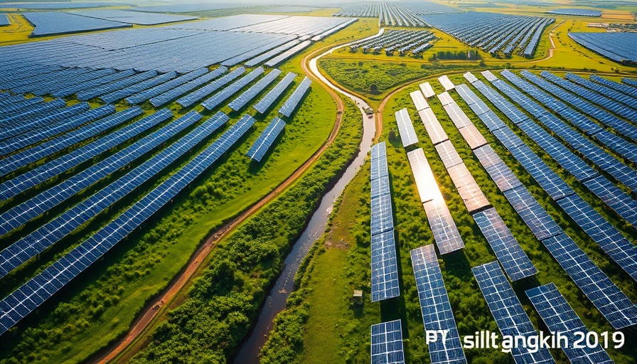 Solar panels in China reducing emissions under bright daylight.