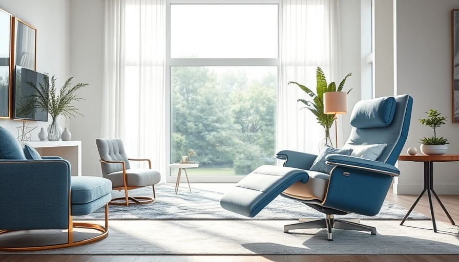 Stylish reclining chair in cozy living room with elegant decor