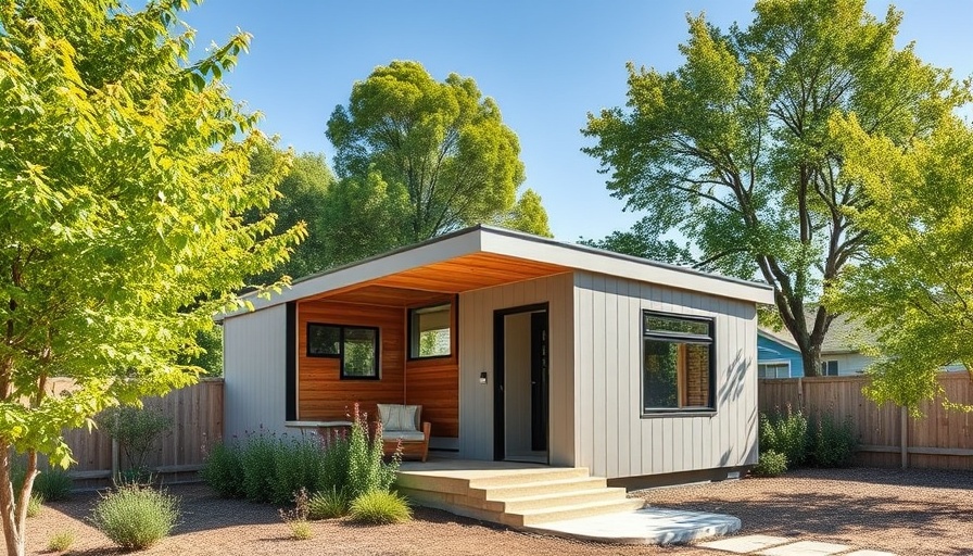 Modern ADU construction in a suburban backyard setting.
