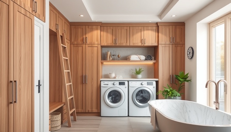 Chic laundry room featuring organized storage, ideal for Memorial Day Sales 2025.