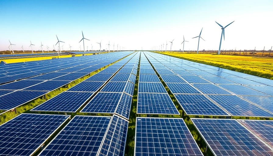 Expansive solar and wind energy farm depicting Global Energy Investment 2025.