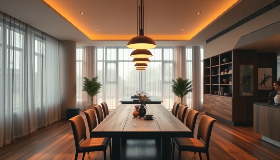 Modern dining area featuring pendant lighting, showcasing contemporary lighting trends 2025.
