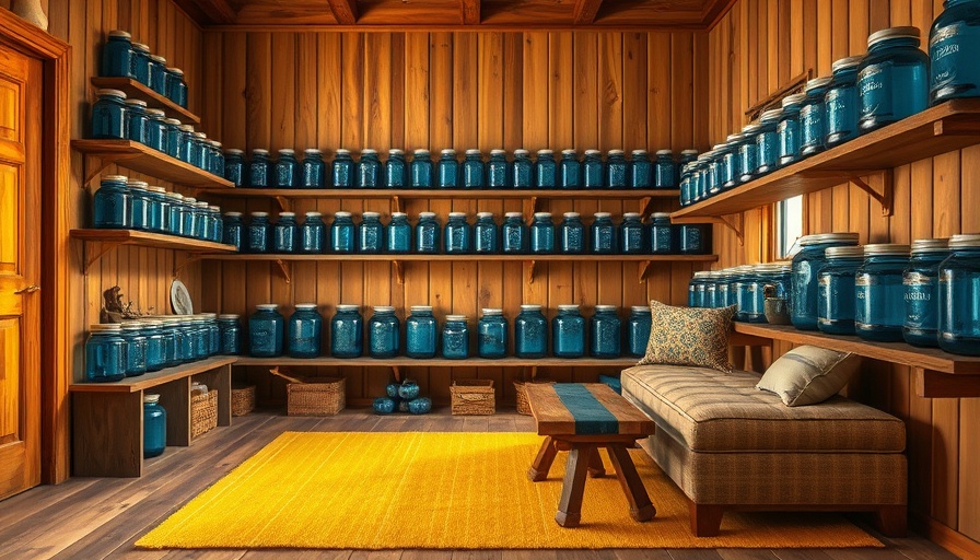 DIY art installation with canning jars in rustic home.