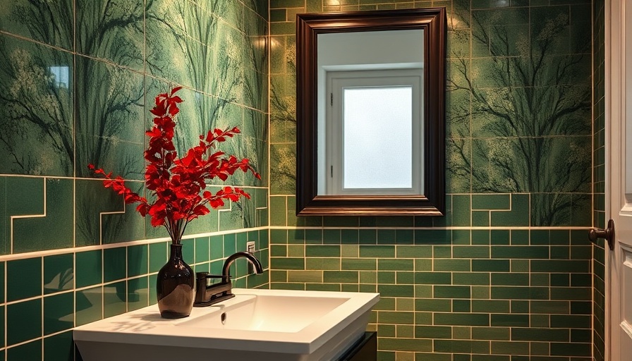 Modern Traditional Green Tiled Bathroom with Elegant Design.