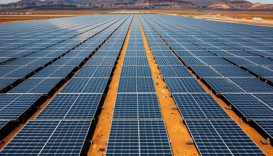 Expansive solar field on reclaimed coal mine land, renewable energy transformation.