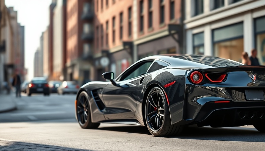Sleek black sports car parked on urban street, exploring car logo removal safety.