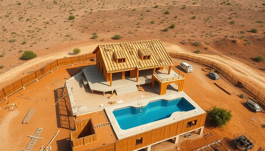 Aerial shot of home under construction in Altadena real estate area.