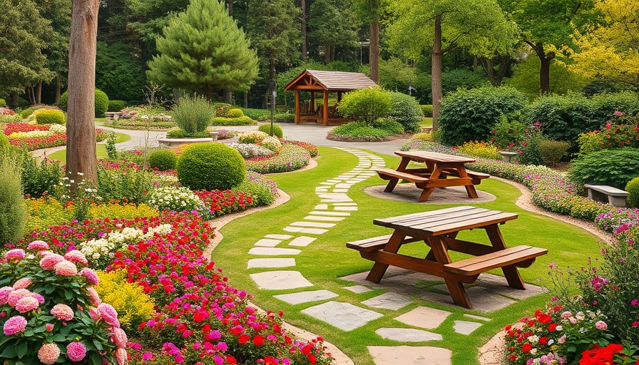 2025 Summer Landscaping with vibrant garden and stone paths.