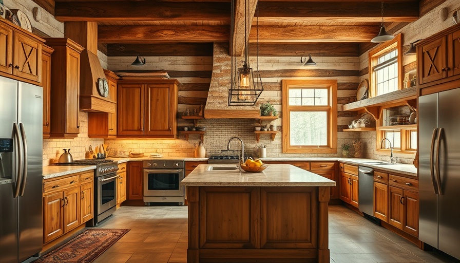 California homes kitchen with wooden cabinets and center island.