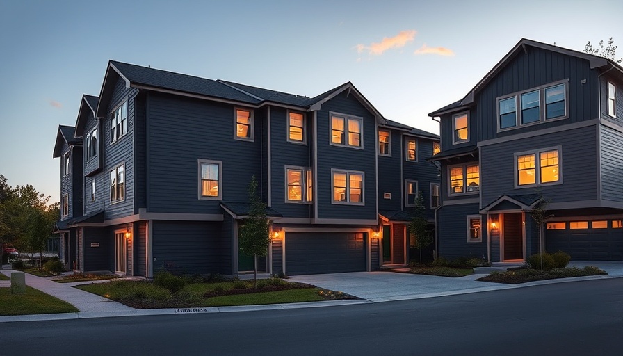 Summit at Homestead Townhome Community at dusk.