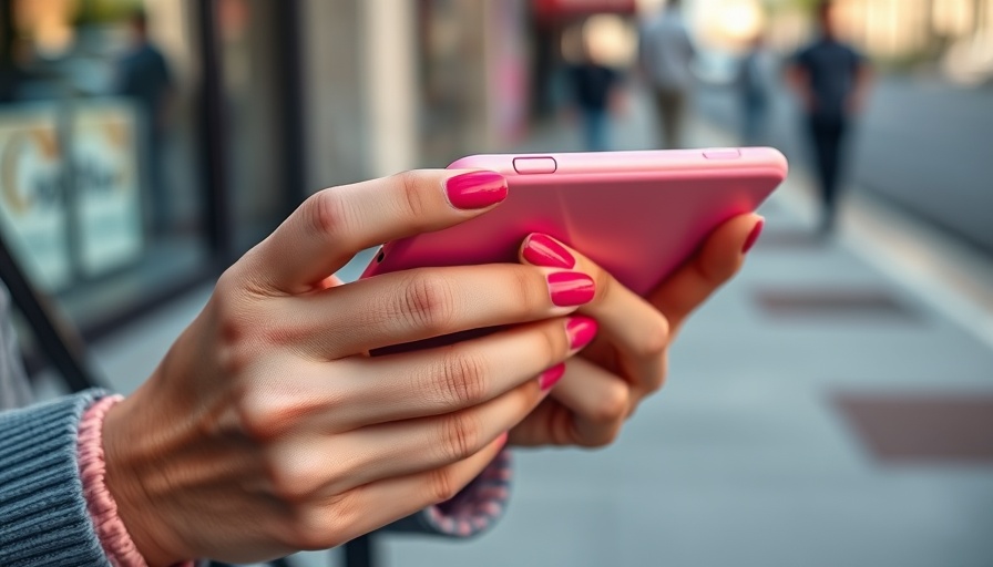 Close-up of hands using pink iPhone, showcasing iPhone hacks for homeowners.