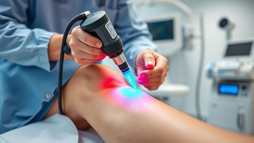 Shockwave therapy for pain relief in knee injuries at a modern clinic.