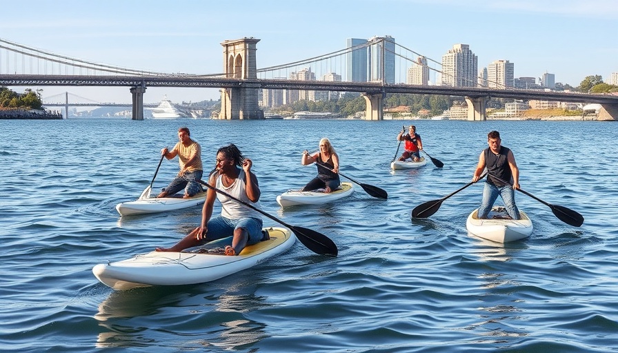 Paddleboarders practicing water sports injury prevention on calm water