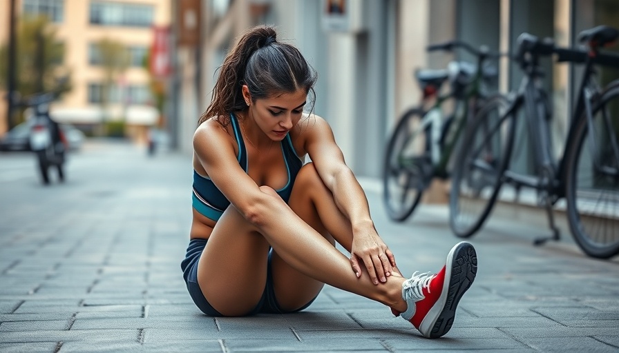 Female athlete with ankle injury on pavement, common injuries context.