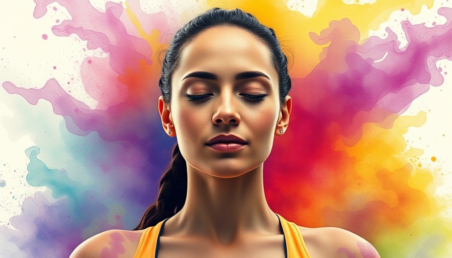 Colorful meditation self-care for athletes artwork in watercolor.