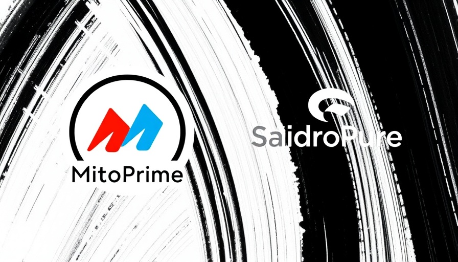 MitoPrime and SalidroPure energy supplements logos with abstract background.