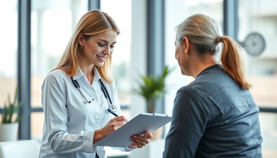 Chiropractor consulting patient, discussing when to see a chiropractor.