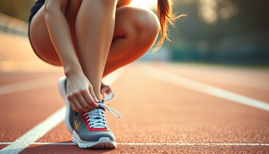 Running for Beginners: A woman tying her shoelaces on a track.