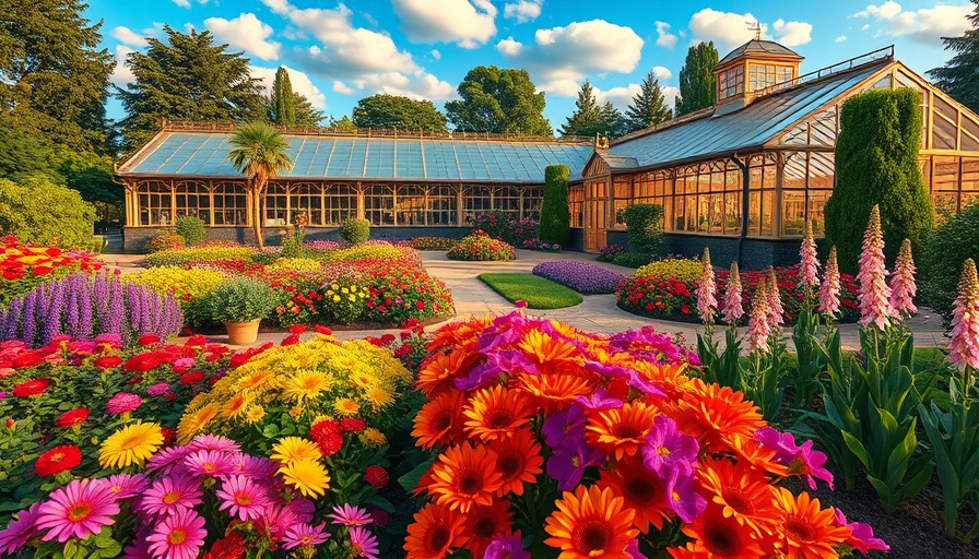 Vibrant Botanical Gardens of North Carolina with lush flower beds.