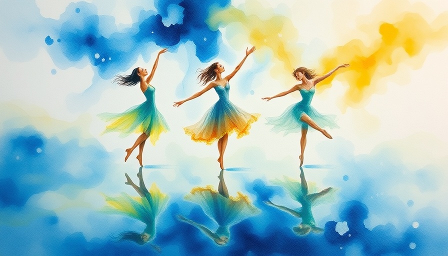 Ethereal watercolor art of dancers symbolizing shadow work.
