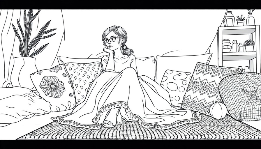 Intricate line art of a woman avoiding painful emotions.