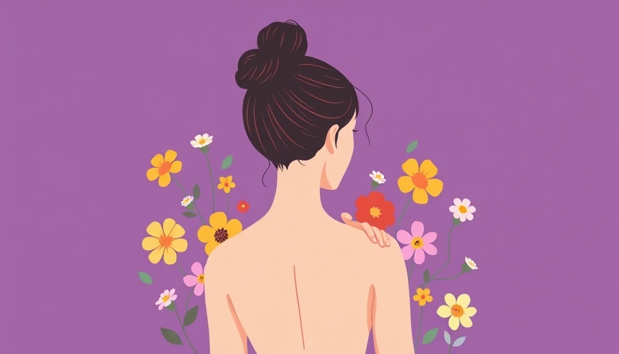 Minimalist body positivity illustration with text 'Love Your Body'.