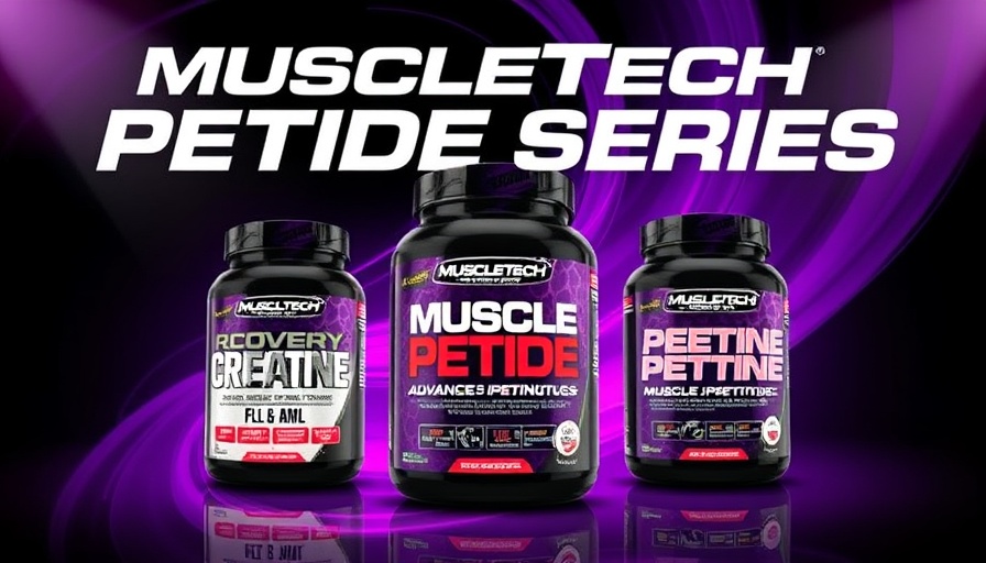 MuscleTech Peptide Series products for muscle growth in vibrant display.