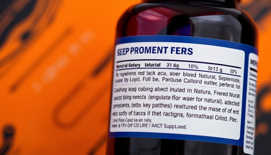 Label of melatonin-free sleep supplements on vibrant background.