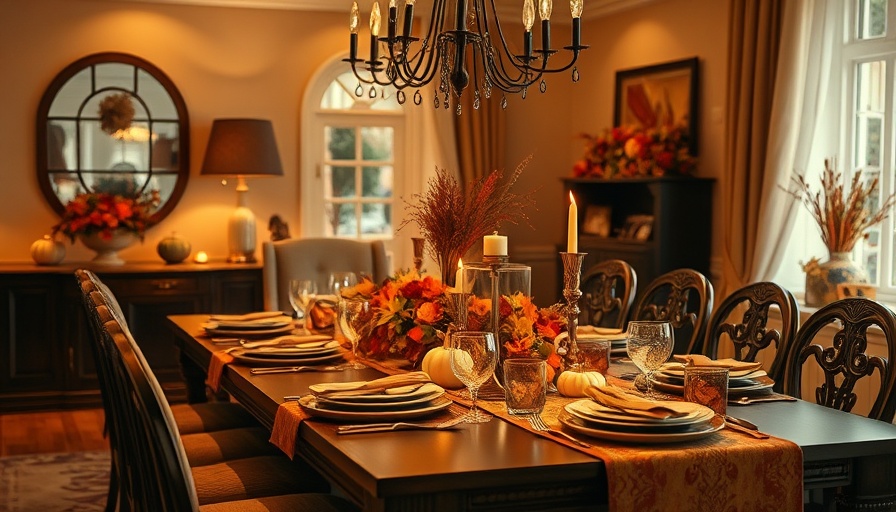 Elegant autumn table setting with vibrant decor and inviting ambiance.