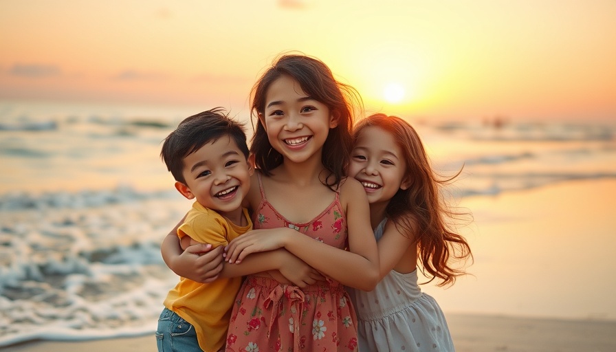 Warm-hearted family moment at sunset on the beach - Glimmers in Everyday Life.