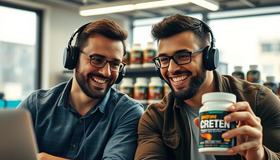 Creapure Creatine supplements discussed by two men in an office setting.