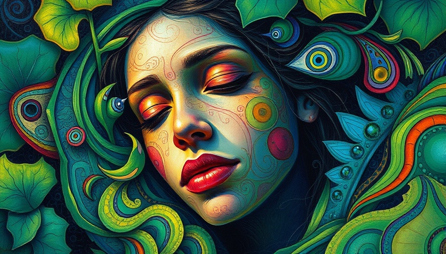 Colorful abstract painting of person in nature, serene, healing through grief.