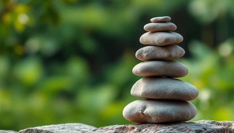 Stones balanced in nature, symbolizing mindfulness balance