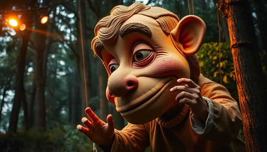 Paperhand Puppet Project The Gift: giant puppet performance in forest