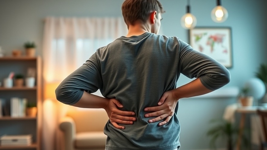 Chiropractic care for chronic pain: individual with back discomfort in a cozy office.