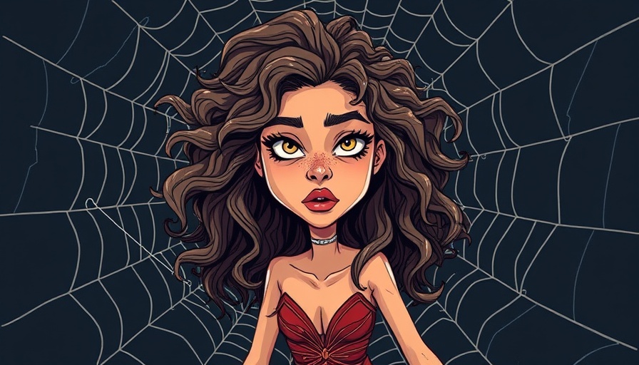 Cartoon woman trapped in a web representing manipulative behavior.