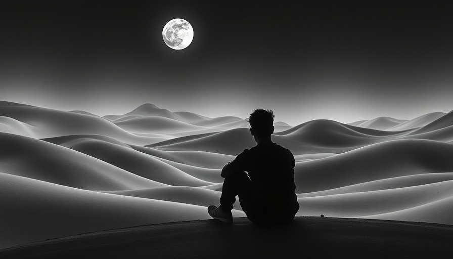 Grief Has No Rules: Reflective silhouette under moonlight.