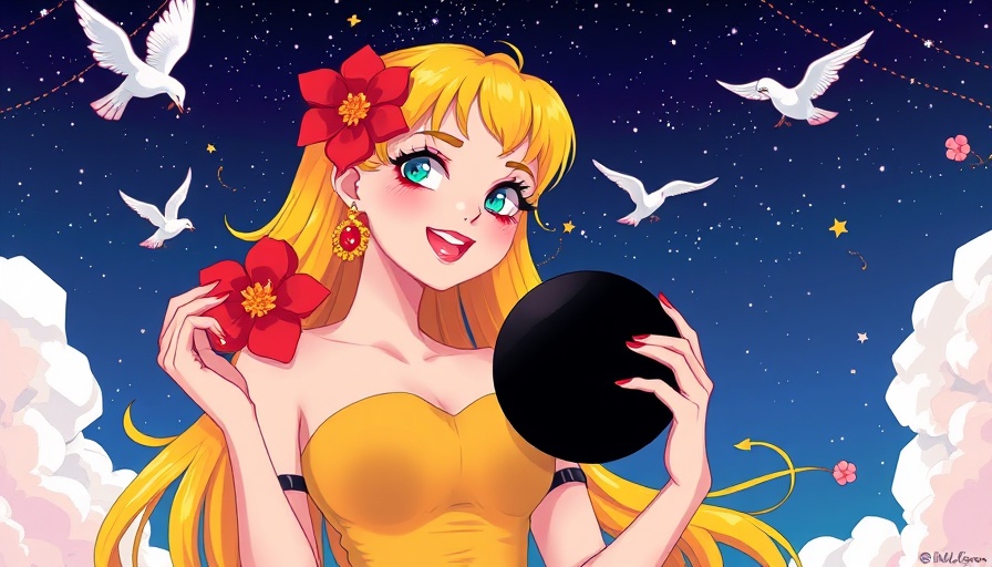Vibrant illustration of a woman reclaiming power with a starry background