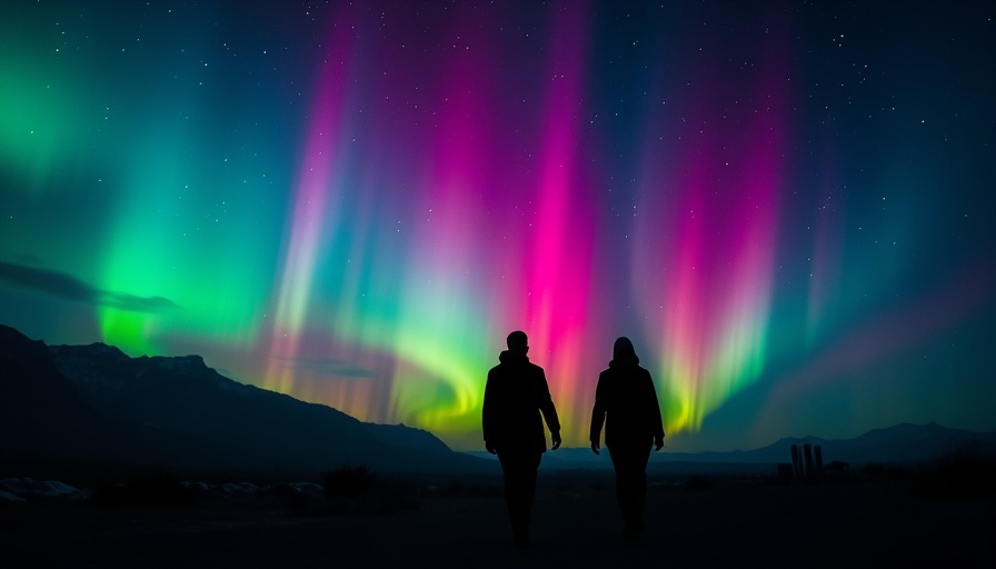 Letting go as an act of love under a vibrant aurora.