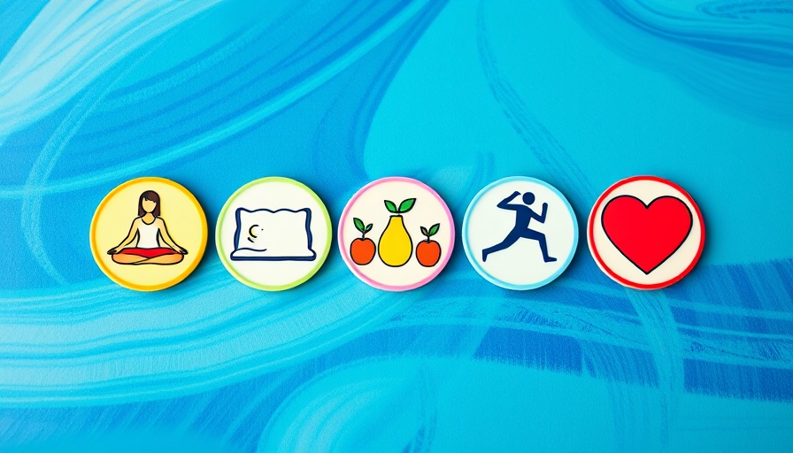 True Health Practical Tips: colorful health icons on blue background.