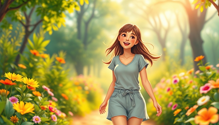 Reconnect with Your Higher Self for Clarity through nature in a vibrant cartoon scene.